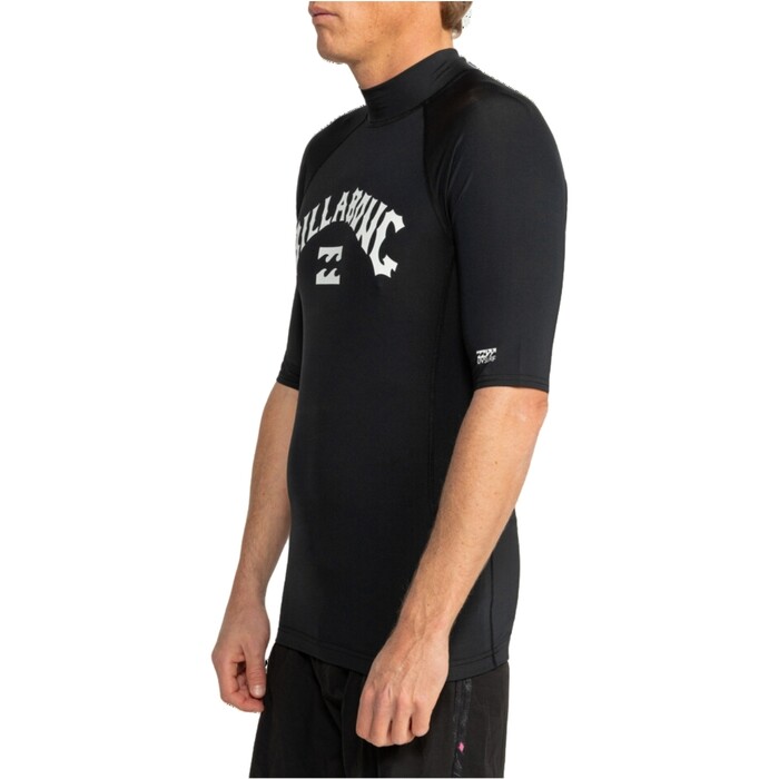 2024 Billabong Mens Logo Surf Short Sleeve Rash Vest EBYWR03010 - Black